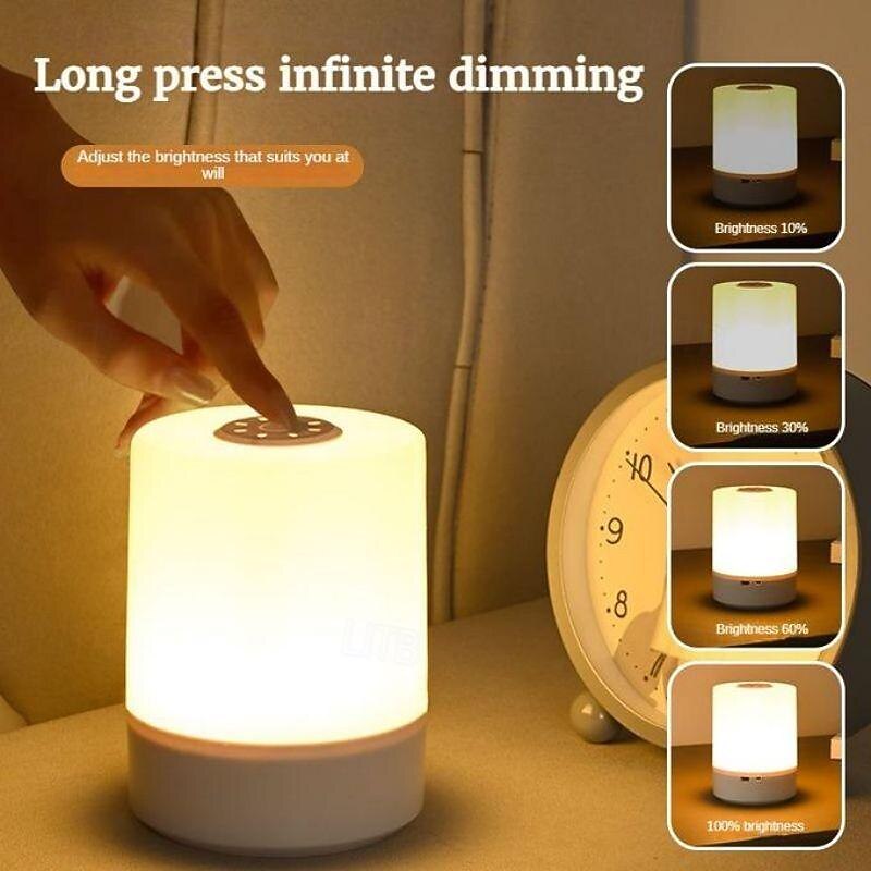 1pc Touch Sensor Night Light, LED Dimmable Sleep Lamp, 360 Surrounding Soft Light Bed Side Lamp with Touch Switch, Eye-Friendly Atmosphere Lamp for Night2
