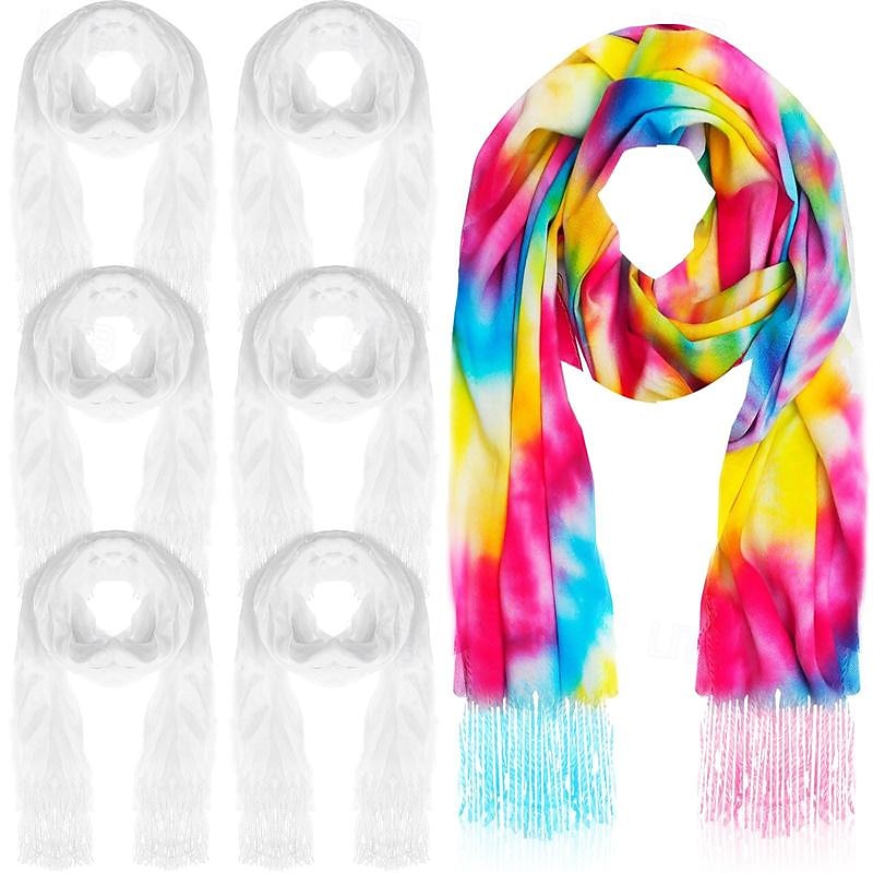 1pcs Blank White Bikini Top Tie Dyed All Cotton Summer Scarf Tie Dyed Fabric