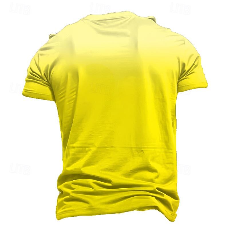 Men's Human face T Shirt Short Sleeve T shirt 3D Print Crew Neck Shirt Vacation Fashion Athleisure Street Sports Outdoor Yellow Summer Spring Clothing Apparel S M L XL XXL XXXL2
