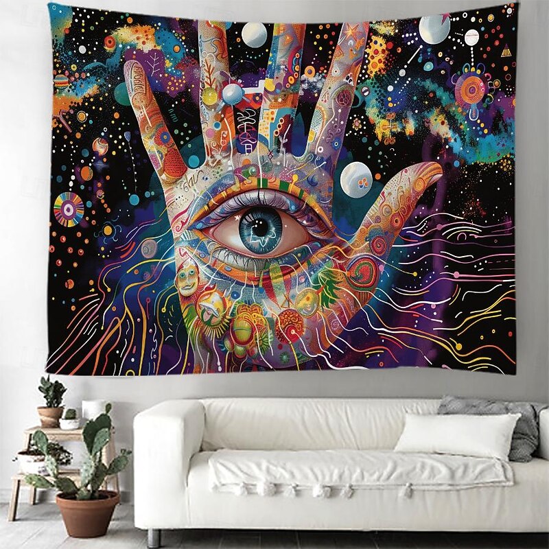 Fantasy Trippy Eye Graffiti Hanging Tapestry Wall Art Large Tapestry Mural Decor Photograph Backdrop Blanket Curtain Home Bedroom Living Room Decoration2