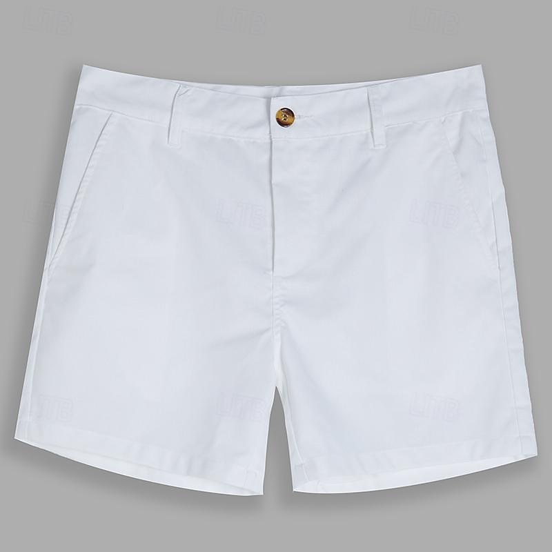 Men's Shorts Linen Shorts Summer Shorts Front Pocket Solid Color Comfort Breathable Short Casual Daily Vacation Fashion Black White Inelastic2