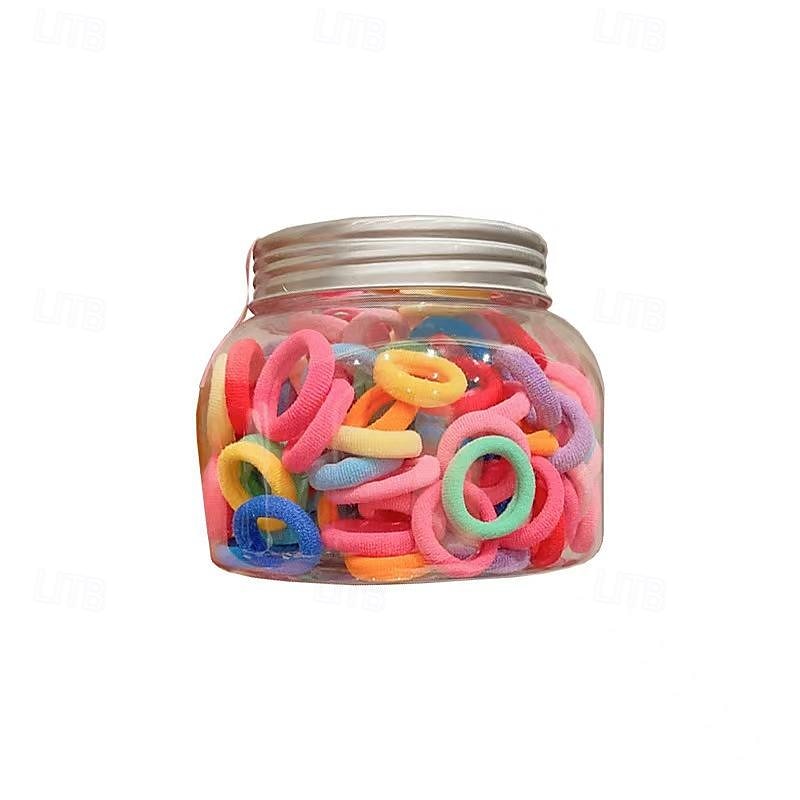 100pcs Kids Girls' Hair Accessories Sweet Casual Daily Solid Color [Free jar] Sweet cool black [about 100 sticks] [Free jar] Colorful [About 100 pieces]4