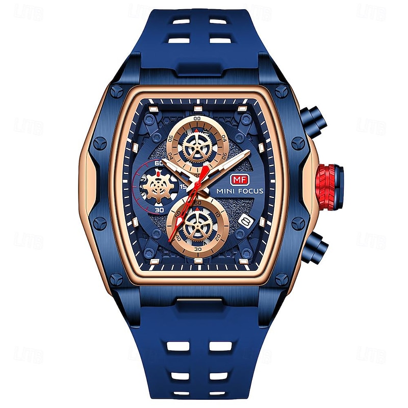 MINI FOCUS Men Quartz Watch Outdoor Fashion Casual Wristwatch Luminous Calendar Waterproof Decoration Silicone Gel Watch3