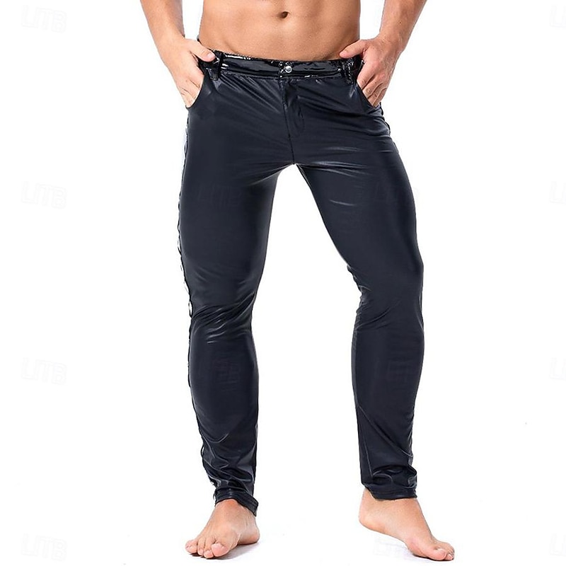 Dance Costumes Exotic Dancewear Pole dance Pants Pure Color Splicing Men's Performance Training Natural PU2