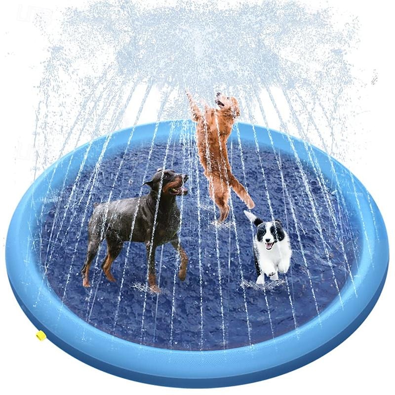 Splash Pad, 39in/59in/67in Anti-Slip Splash Pad for Kids Dogs Thickened Dog Pool Splash Sprinkler Pad Durable Summer Outdoor Water Toys for Baby Toddler Boys Girls Pet