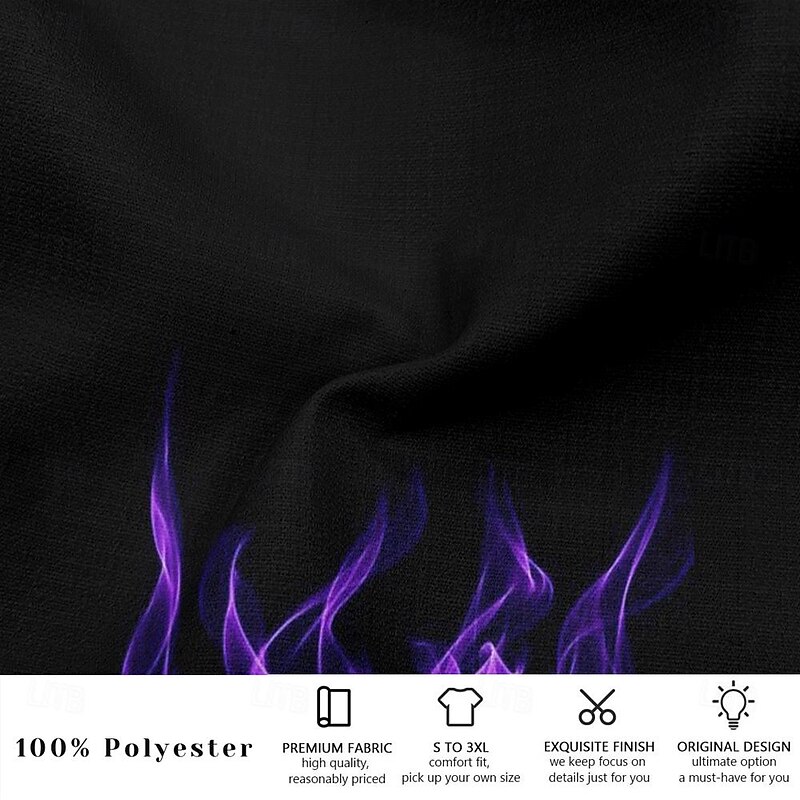 Men's Graphic Casual Pants Mid Waist Holiday Straight Leg Summer Spring 3D Print Purple3