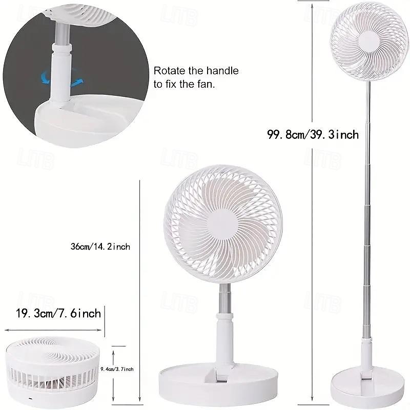 Telescopic Folding USB Fan – Portable Electric Fan for Dormitory, Office, Desktop, Rechargeable and Quiet2