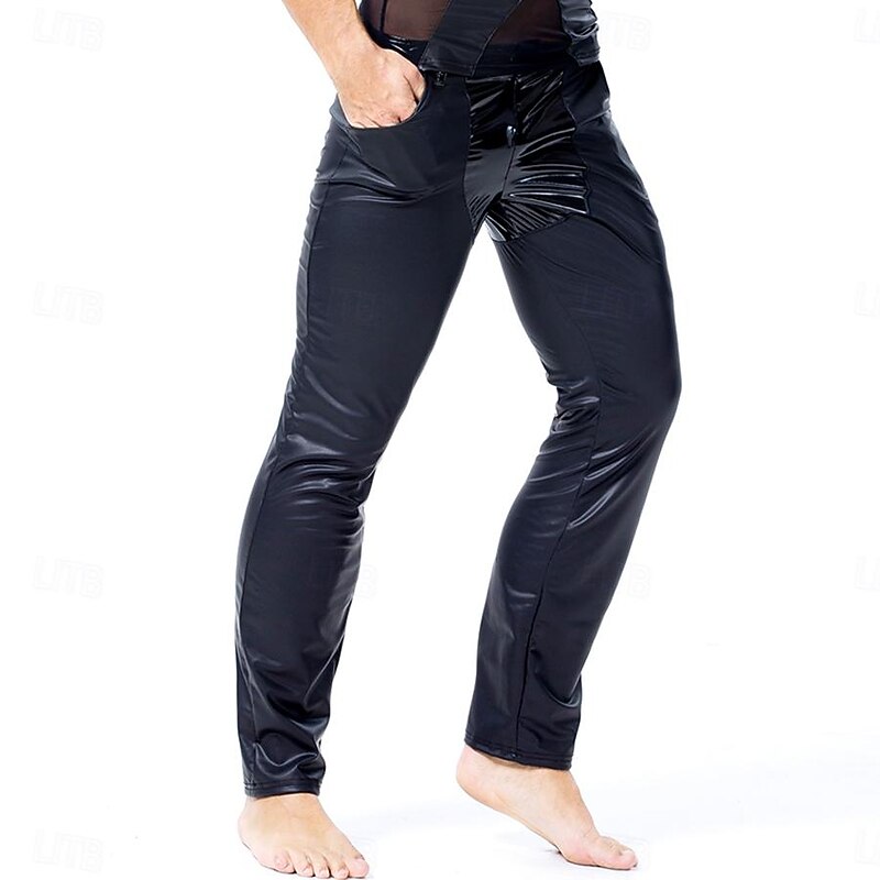 Dance Costumes Exotic Dancewear Pole dance Pants Pure Color Splicing Men's Performance Training High PU2