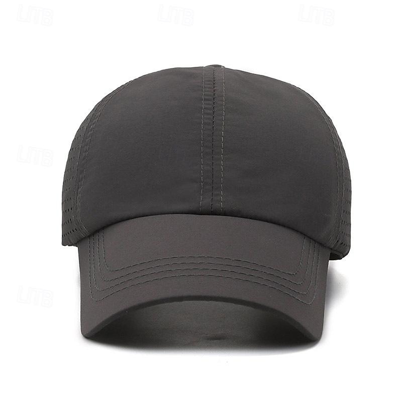 Men's Baseball Cap Sun Hat Trucker Hat Black White Polyester Fashion Casual Street Daily Plain Adjustable Sunscreen Breathable Quick Dry4