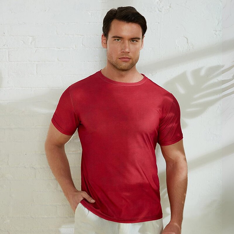 Mens Dad Graphic T-Shirt: 'Better Man My Son, Angel My Daughter' Family Quote, Short Sleeve Red3