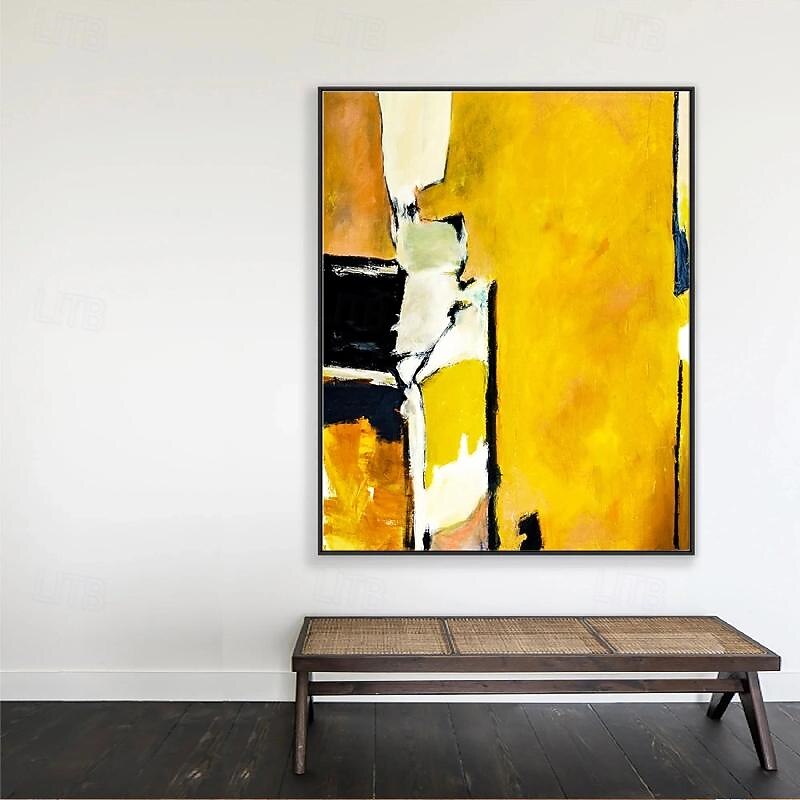 Yellow Abstract Painting on Canvas hand painted 3D Textured abstract oil painting handmade Wall Art Boho painting Modern Canvas Art painting for Living Room Decor  Home Decor Hotel Art Piece3