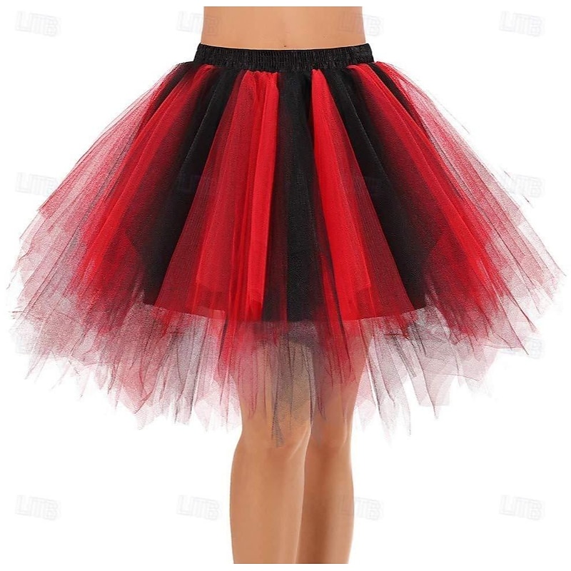 1950s Princess Above Knee Petticoat Hoop Skirt Tutu Under Skirt Ballet Dancer A-Line Fancy Dress Women's Carnival Costume Performance Prom Pride Parade Adults' Skirt