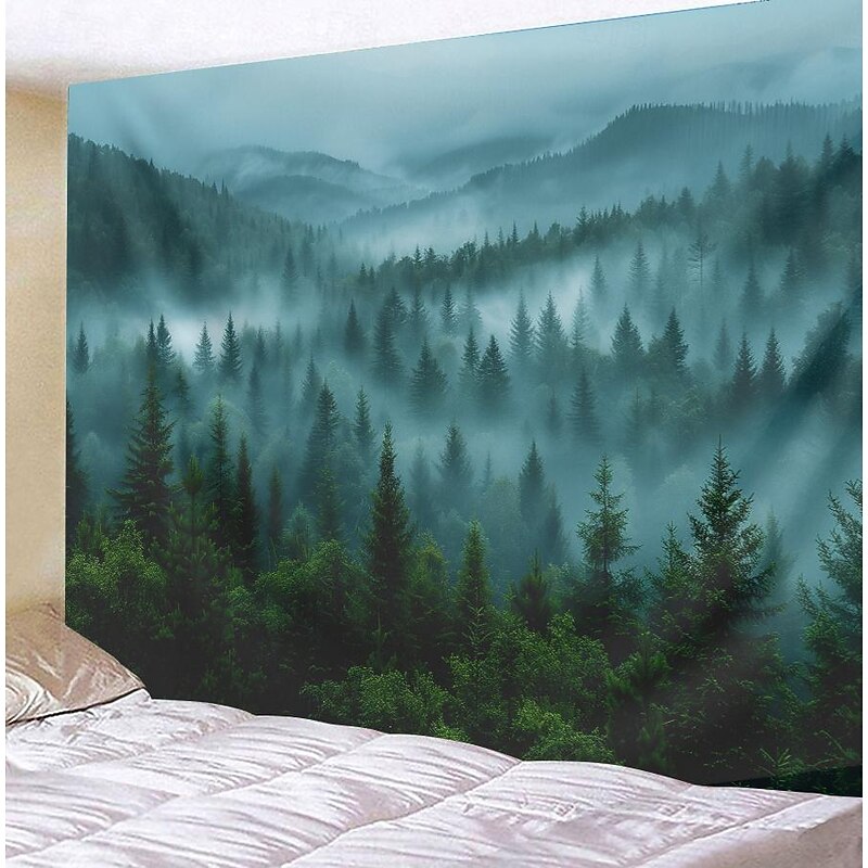 Forest Landscape Beam Hanging Tapestry Wall Art Large Tapestry Mural Decor Photograph Backdrop Blanket Curtain Home Bedroom Living Room Decoration3