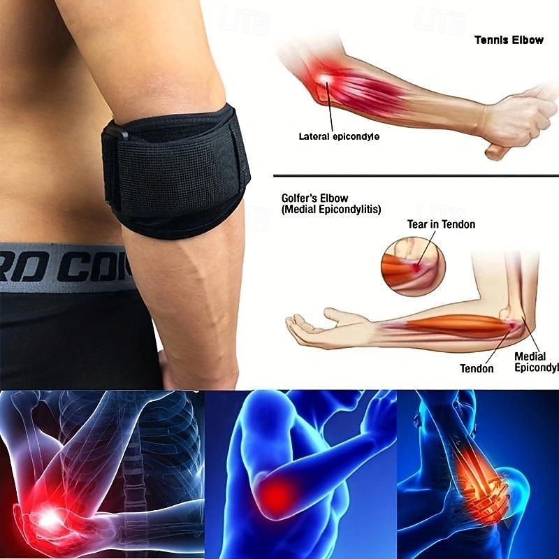 Sports Compression Elbow Brace (Fit Up To 154.32LB) Support Straps With GEL Pad & Adjustable Band4