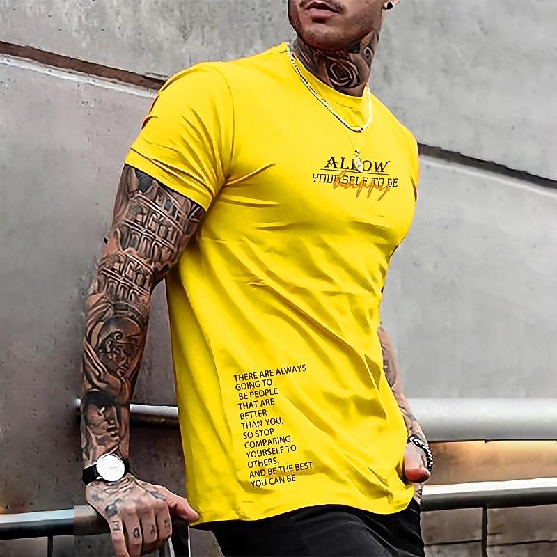 Men's Graphic Letter T Shirt Casual Style Classic Style Tee Top Short Sleeve T shirt Graphic Print Crew Neck Shirt Outdoor Daily Sports 1 2 3 Spring & Summer Clothing Apparel S M L XL 2XL 3XL 8