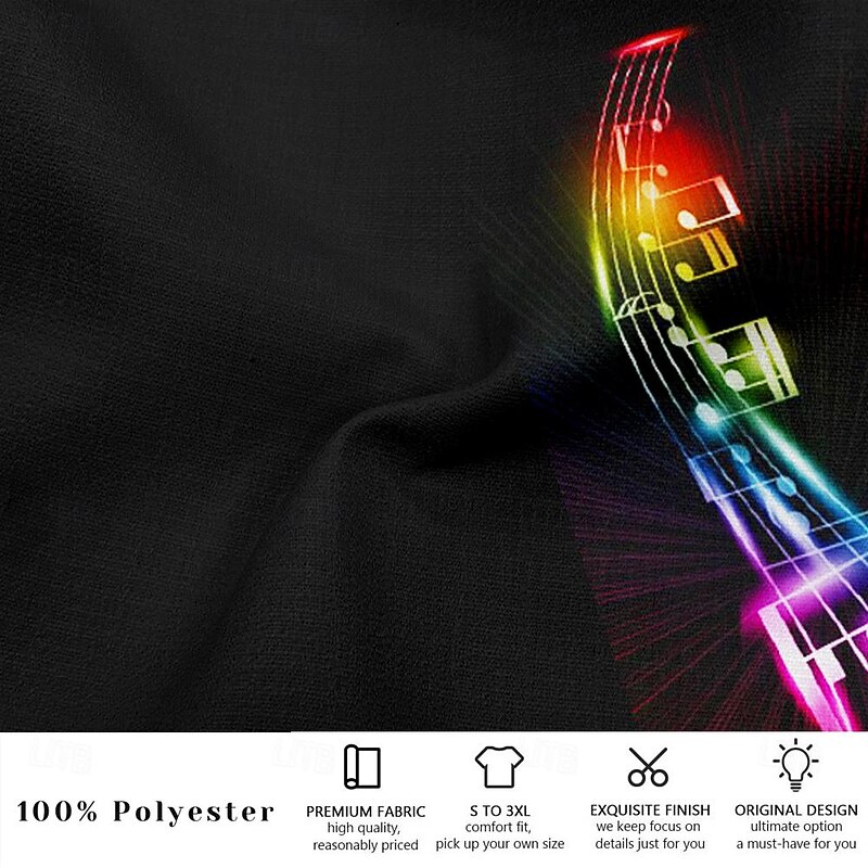 Men's Graphic Casual Pants Mid Waist Holiday Straight Leg Summer Spring 3D Print Black3