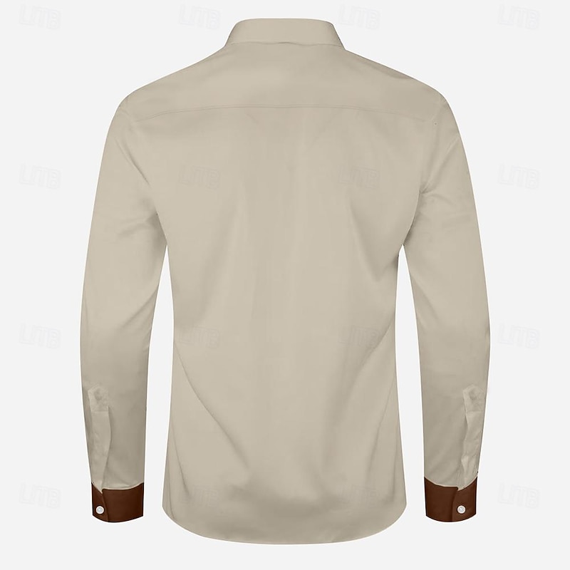 Men's Shirt Western Shirt Cowboy Shirt Long Sleeve Vintage Western Style Outdoor Street Casual Daily Fall & Winter Turndown Buttons Print Black Khaki2