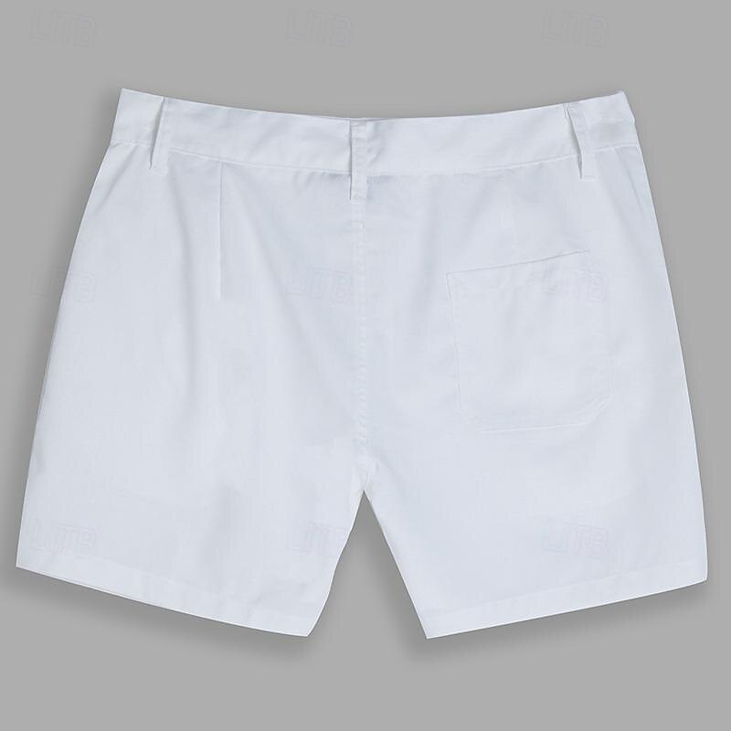 Men's Shorts Linen Shorts Summer Shorts Beach Shorts Straight Leg Plain Soft Breathable Short Casual Daily Holiday Fashion Streetwear Black White Inelastic3