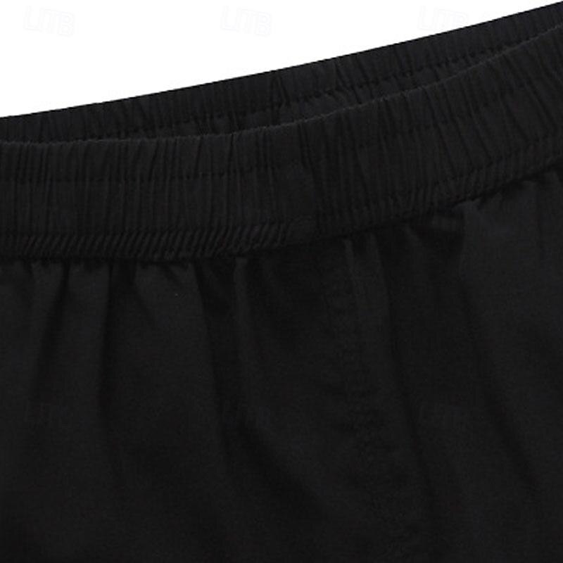 Men's Athletic Shorts Outdoor Shorts Hiking Shorts Elastic Waist Zipper Pocket Plain Quick Dry High Stretch Knee Length Outdoor Daily Streetwear Sports Fashion Black Blue Micro-elastic4