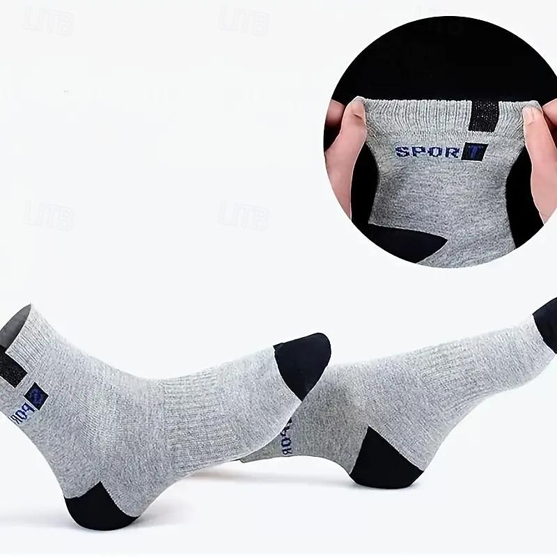 Men's 5 Pairs Multi Packs Socks Running Socks Casual Socks Rainbow Color Color Block Letter Sports & Outdoor Daily Vacation Basic Medium Spring Fall Fashion Casual3