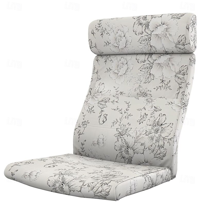 Chair Cushion Cover 100% Cotton Floral Quilted Smooth Slipcovers POcover LITB PRIME cover4