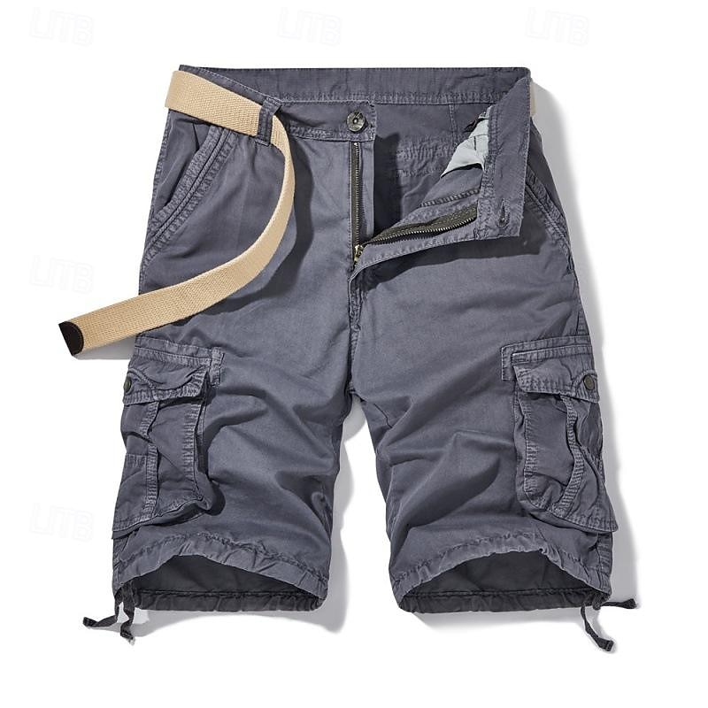 Men's Tactical Shorts Cargo Shorts Shorts Buttons Multi Pocket Plain Wearable Short Outdoor Daily Going out Fashion Classic Black Blue3