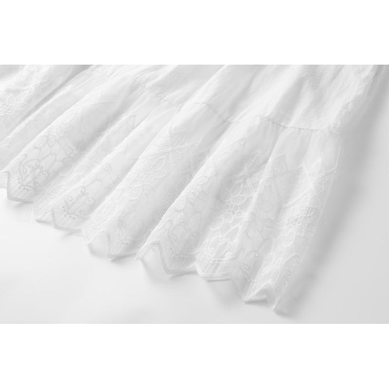 Women's Mini Dress White Dress Lace Dress Casual Dress A Line Dress Maxi A Line Street Holiday Date Regular Fit Short Sleeve V Neck White Summer3