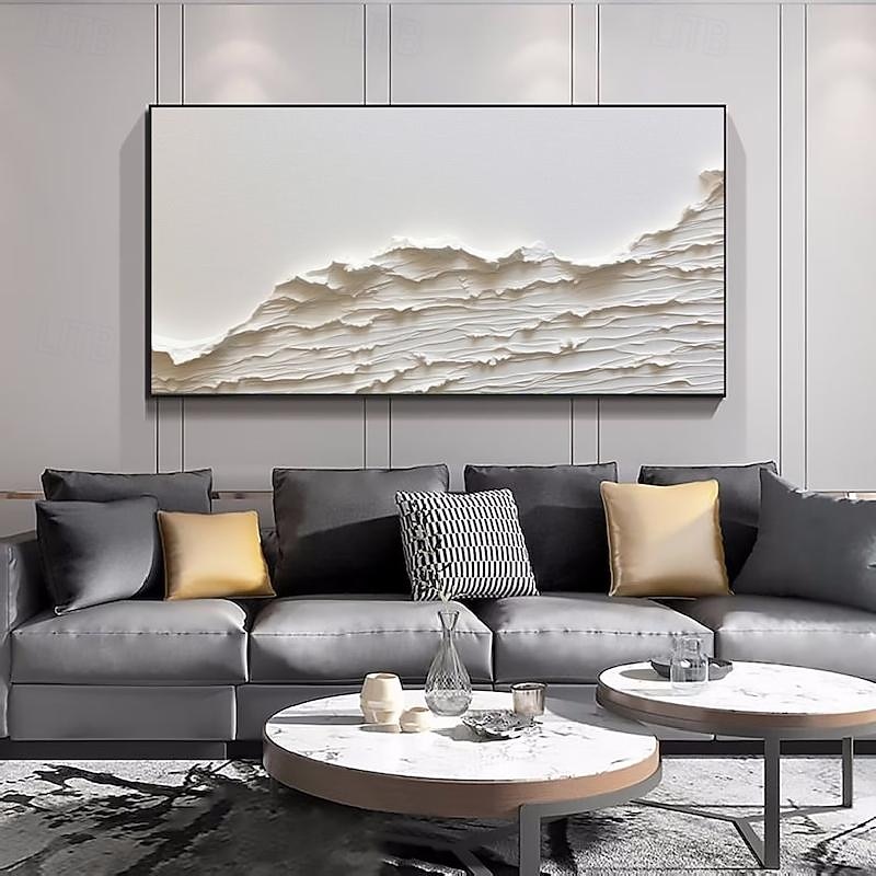 Oversized Seaswaves white Textured Painting handmade  Clouds Abstract Painting Extra Large Wall Art pattle knife wave painting seascape painting Hand-painted Acrylic Minimalist Paintings