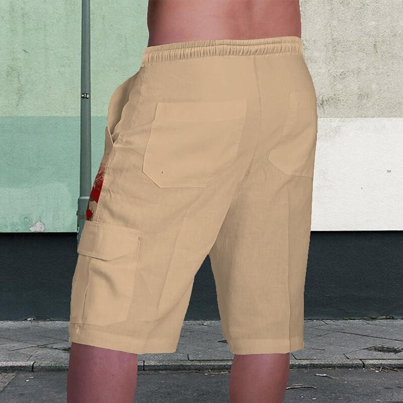 Cross Print Men's Shorts Summer Vintage Shorts Casual Shorts Side Pockets Drawstring Elastic Waist Breathable Soft Short Daily Holiday Bottoms2