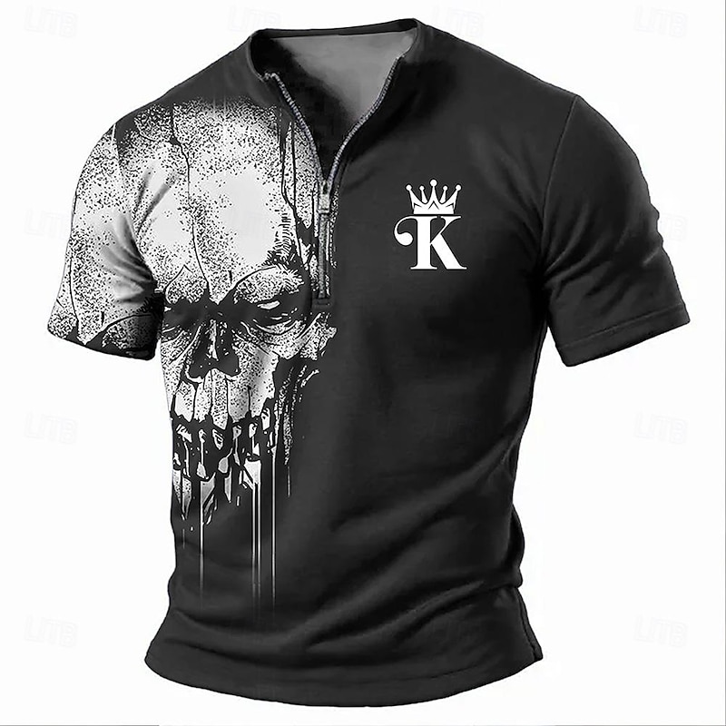 Halloween Men's Graphic Skull Funny Smile Face T Shirt Short Sleeve T shirt 3D Print Shirt Fashion Designer Daily Black Red Blue Spring & Summer Clothing Apparel S M L XL XXL XXXL