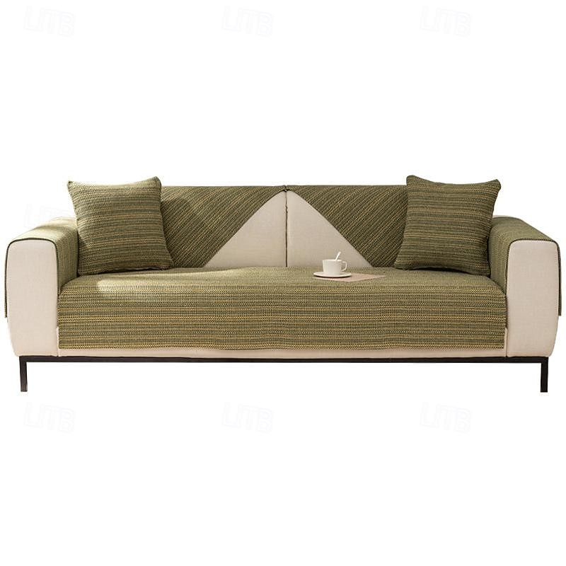 Cotton Linen Sofa Cushion Fabric Anti-slip Cooling Seat Cushion Full Cover Cloth Sofa Cover Cloth L Shaped Sofa Cushion Set3