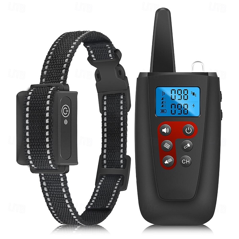 No Shock Dog Training Collar 3300ft Range Beep Vibrating Pet Trainer IPX7 Waterproof Rechargeable Pet Training Collar No Prongs Sound and Vibration Collar2