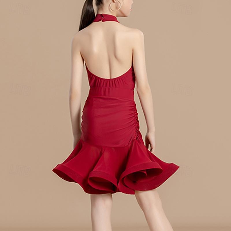 Latin Dance Kids' Dancewear Skirts Splicing Girls' Performance Daily Wear Sleeveless High Lycra2