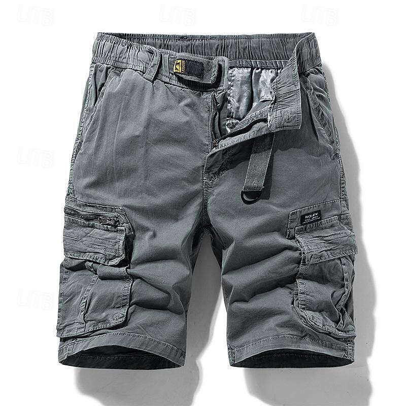 Men's Tactical Shorts Cargo Shorts Shorts Buttons Elastic Waist Multi Pocket Plain Wearable Short Outdoor Daily Camping & Hiking Fashion Classic Black Army Green3