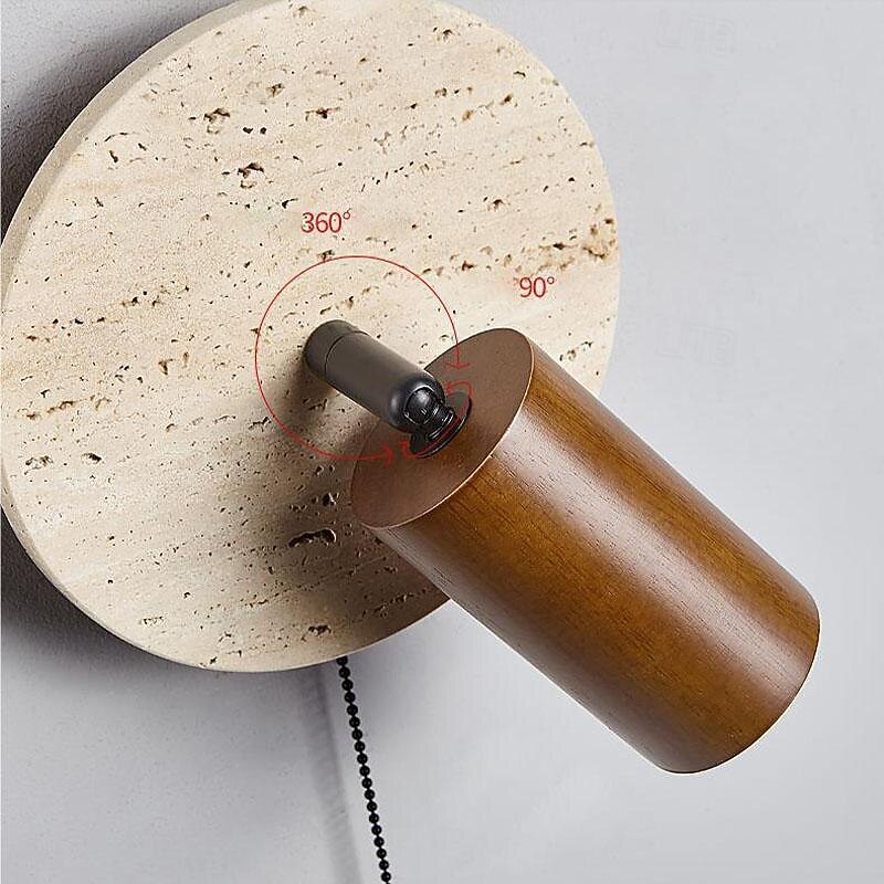 LED Wall Light Modern Pull Chain Stone E27 Wall Lamps Creative Wall Sconces Adjustable Nordic for Bedroom, Living Room, Bedside, Corridor Wall Sconces4