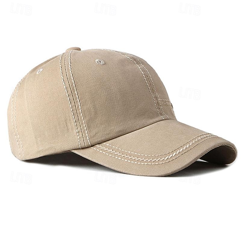 Men's Baseball Cap Sun Hat Trucker Hat Light Khaki Black Polyester Embroidered Fashion Casual Street Daily Letter Adjustable Sunscreen Breathable2