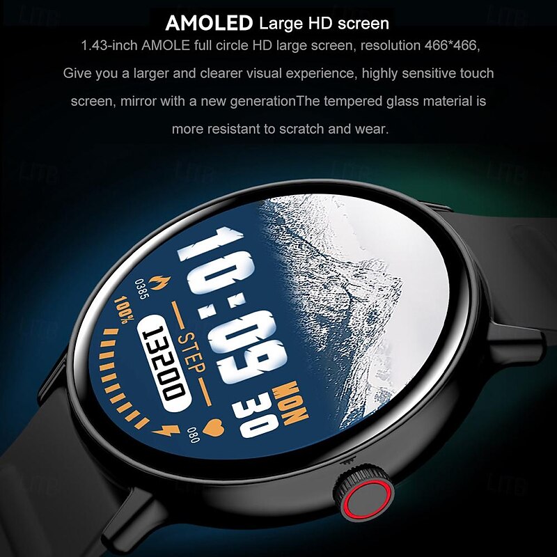 696 Y88 Smart Watch 1.43 inch Smartwatch Fitness Running Watch Bluetooth ECG+PPG Pedometer Call Reminder Compatible with Android iOS Women Men Hands-Free Calls Message Reminder IP 67 46mm Watch Case3