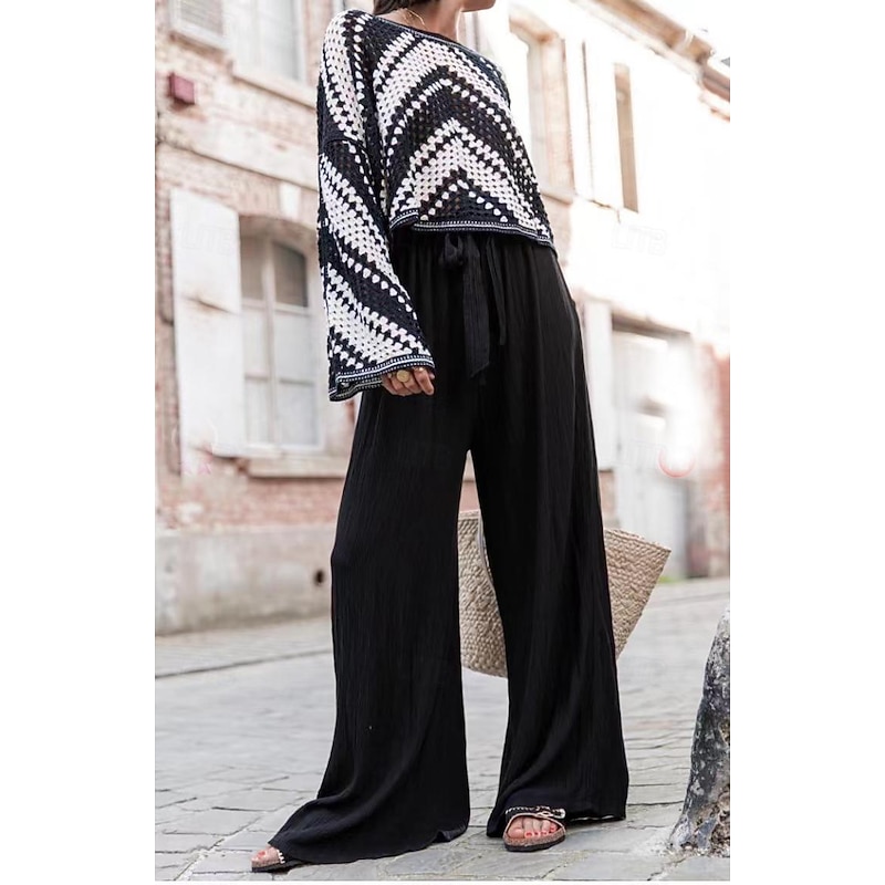 Women's EU / US Size Palazzo Pants Casual Daily Full Length High Rise Solid Colored Boot Leg Comfortable Inelastic Casual Going out Gray Green Camel Apricot Black All Seasons Regular Fit4