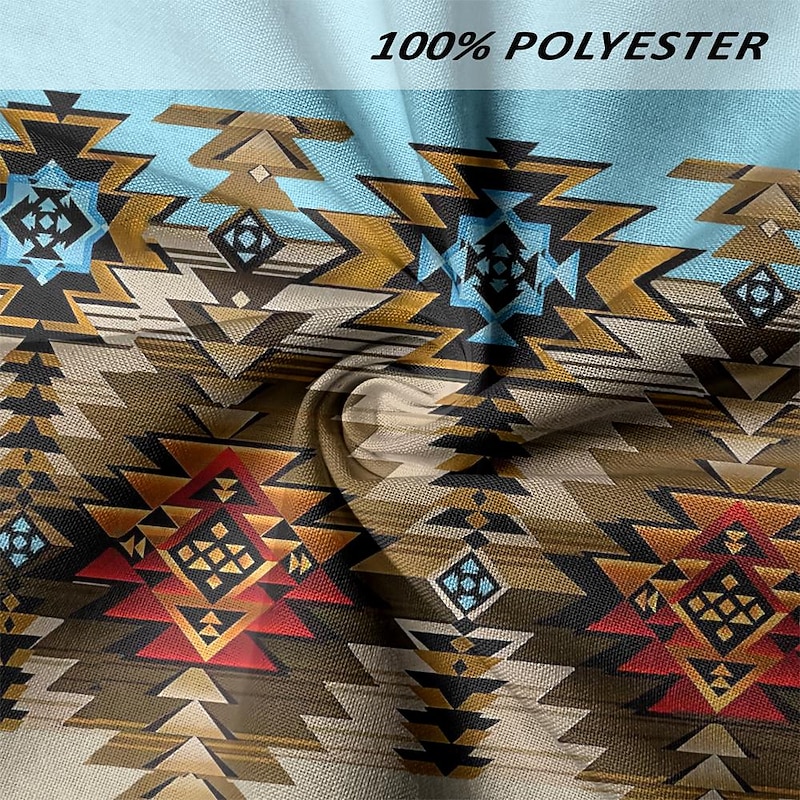 Men's Aztec Tribal Ethic / African Western Shirt Cowboy Shirt Long Sleeve Vintage Western Style Tribal Outdoor Vacation Horse Race Spring & Summer Turndown Print Button-Down Yellow Orange Khaki Light3