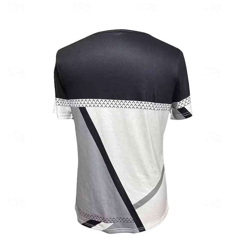 Women's T Shirt Color Block Fashion Short Sleeve Round Neck Regular Tops Daily Weekend Print Gray Summer2