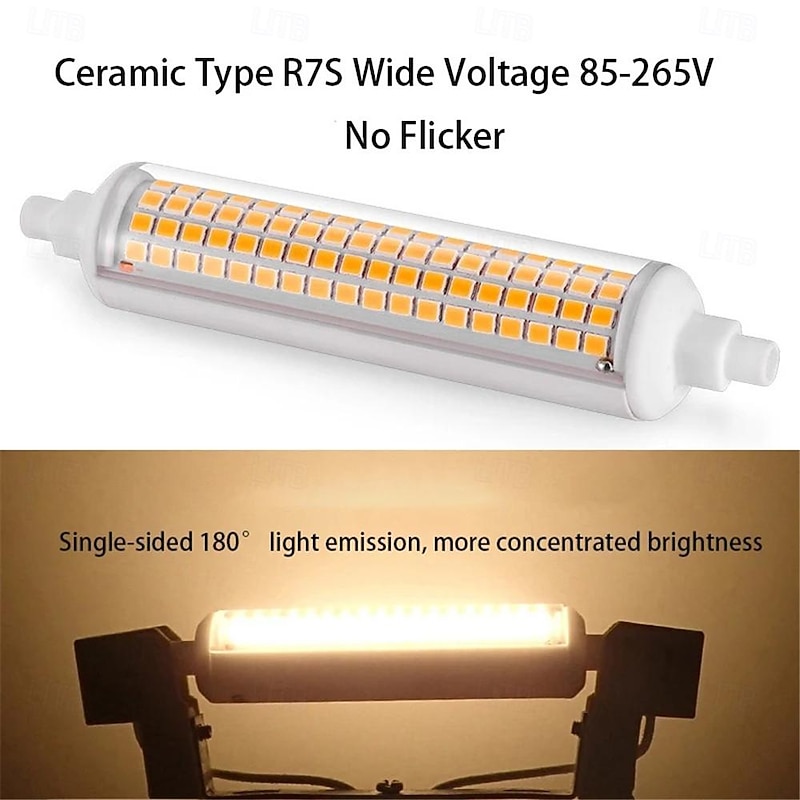 1/2pcs R7S LED Bulb High-Brightness 108LEDs No flicker 118MM LED Double-ended Lamp Replacement Metal Halide Solar Tube 85-265V2
