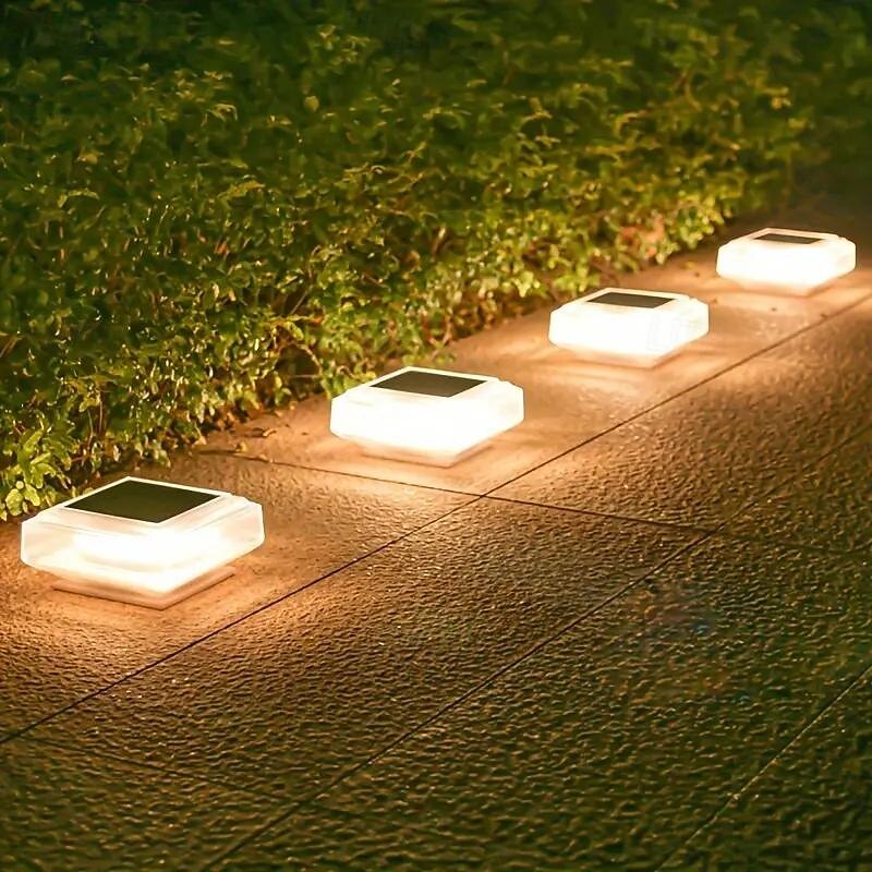 Solar Outdoor Post Cap Light Waterproof Solar Fence Light 30LED Deck Terrace Garden Super Bright Post Lights for 4x4 5x5 6x6 Post Cap Wood Only Solar Night Light 1/2pcs
