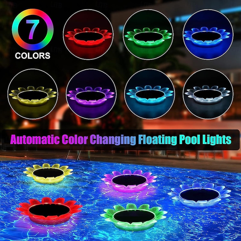 RGB Floating Light Solar LED Pool Light Waterproof Outdoor Garden Light for Swimming Pool Pond Holiday Park Landscape Decoration 1/2 PCS2