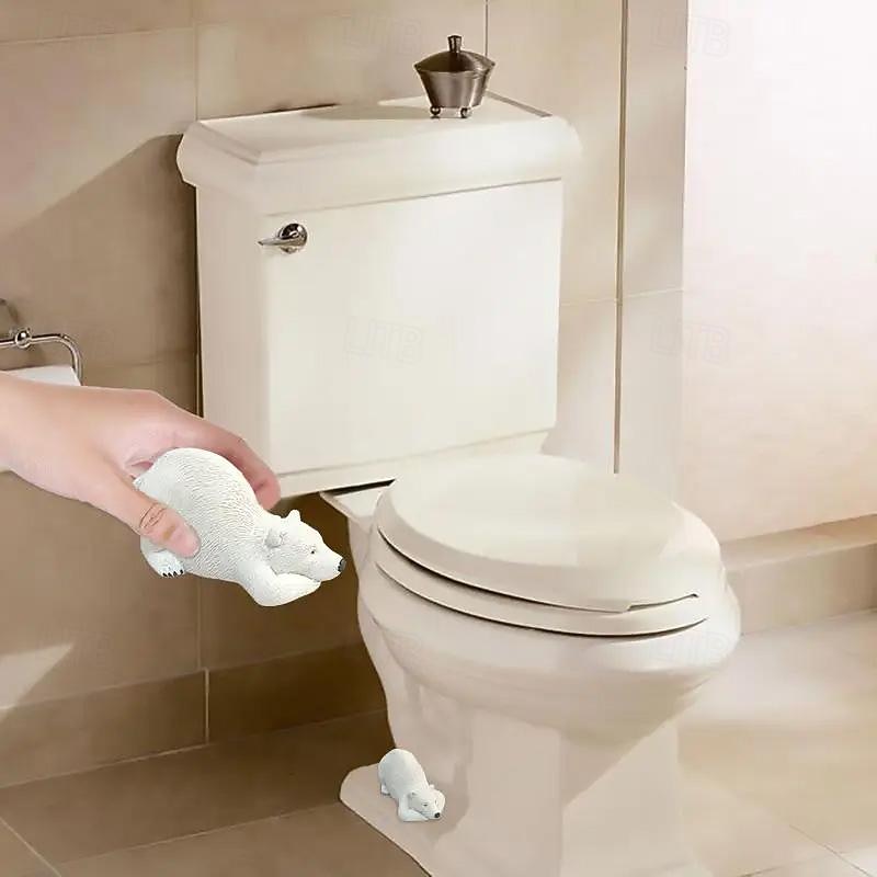 White Bear Toilet Bolt Caps Decorative & Durable Resin Cute  Bolts Covers Set4