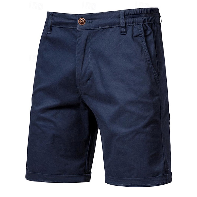 Men's Shorts Dress Shorts Work Shorts Casual Shorts Golf Shorts Pocket Straight Leg Solid Colored Comfort Wearable Knee Length Outdoor Daily Streetwear Stylish Pink Navy Blue2