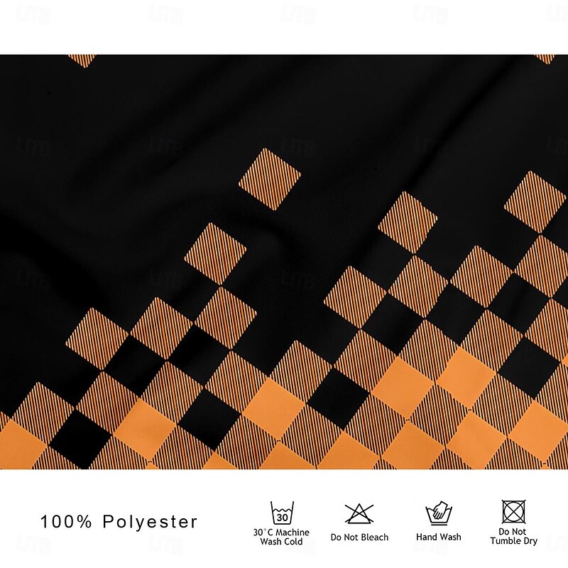 Men's Plaid Polo Shirts Golf Shirt Short Sleeve Polo Shirts Collared Shirts Casual Vacation Wear Formal Wear Festival Wear Buttons 3D Print Summer Spring Orange3