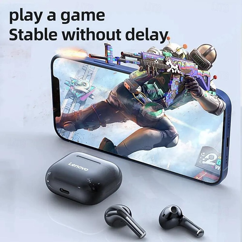 Lenovo LP40 Earphones TWS Wireless Bluetooth 5.0 Earbuds Bass Touch Control Stereo Noise Reduction Long Standby 230mAH2