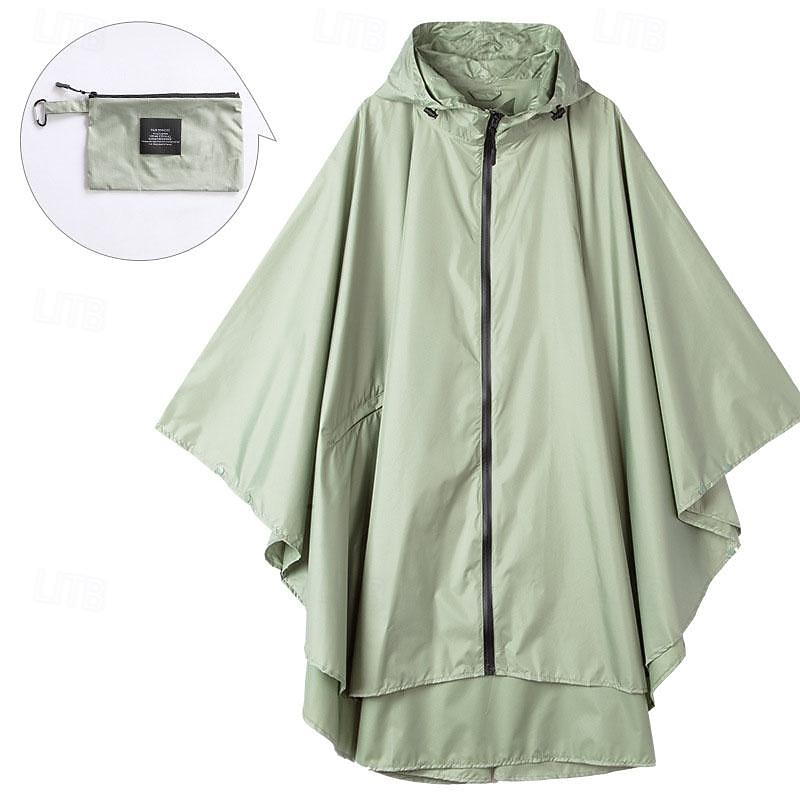 Unisex Hiking Raincoat Outdoor Waterproof Lightweight Rip-resistant Hiking Outfits Hiking Clothes Spring Autumn / Fall Hoodie Raincoat Rain Poncho Solid Color Black Army Green Royal Blue3