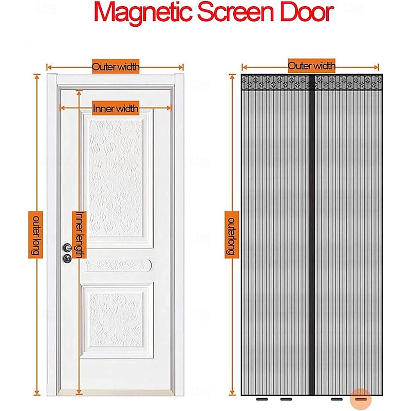 Magnetic Screen Doors with Magnets for Doors, Fiberglass Mesh Curtain, Automatic Closing Quiet for Patio, Deck, Porch, Balcony, Glass, Garage and Even Sliding Doors2