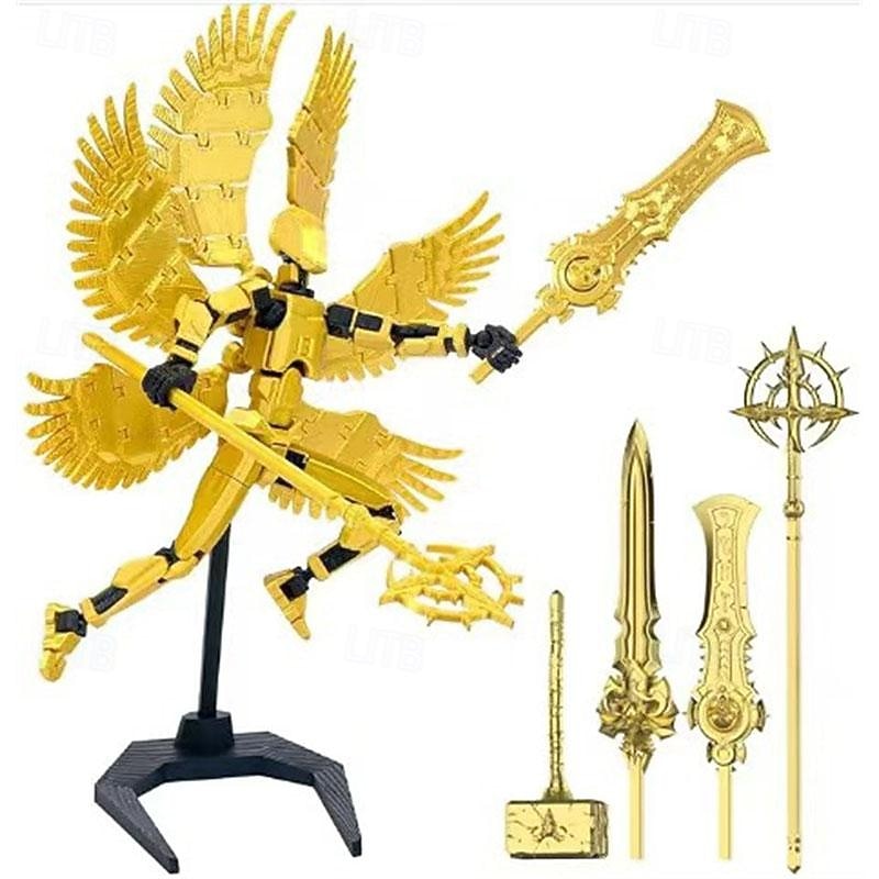 3D Printing Illidan's Six Winged Angel with Movable Joints Big Mouthed Dinosaur with Multiple Movable Joints Lucky